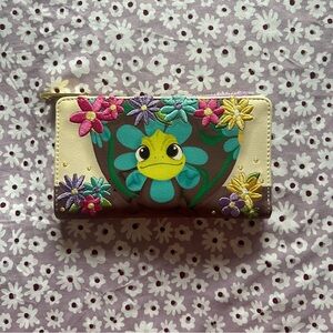 Loungefly Disney Tangled Pascal Flower Faux Leather Flap Wallet/Card Holder